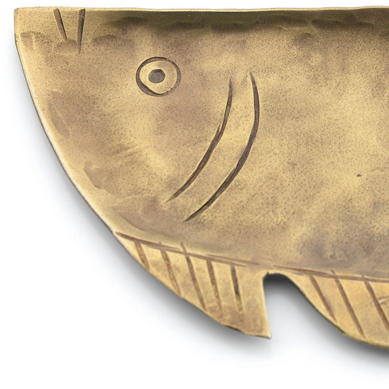 Petit Plateau original Poisson 24 cm Laiton Doré The Catch 