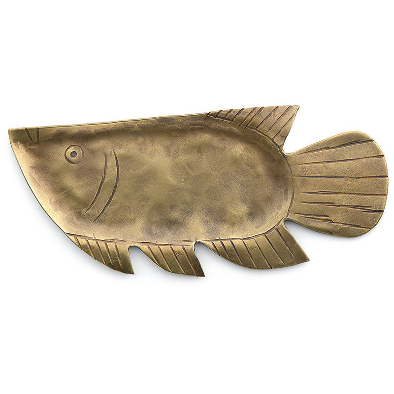 Petit Plateau original Poisson 24 cm Laiton Doré The Catch 