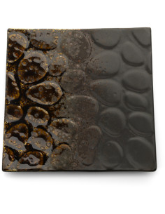 Assiette à dessert plate japonaise moderne Carrée 20 cm Céramique Marron The Merapi 