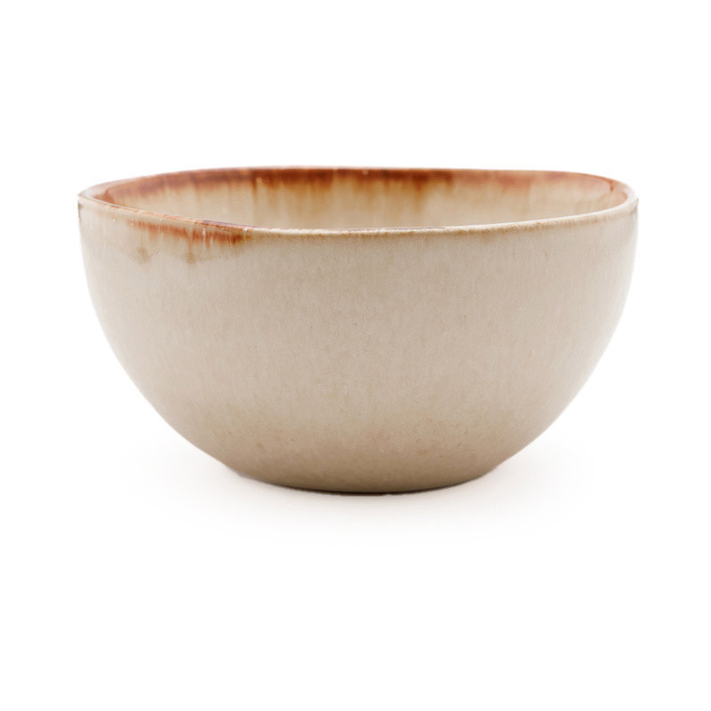 Bol à sauce rond 7 cm Grès Blanc cassé Marron The Cascais 
