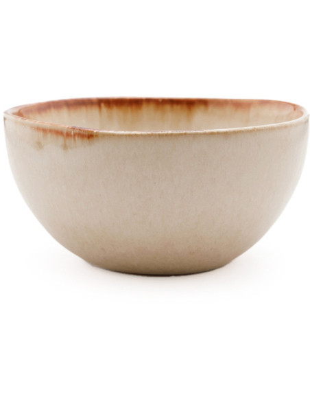 Bol à sauce rond 7 cm Grès Blanc cassé Marron The Cascais 