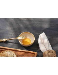 Bol à sauce rond 7 cm Grès Blanc cassé Marron The Cascais 