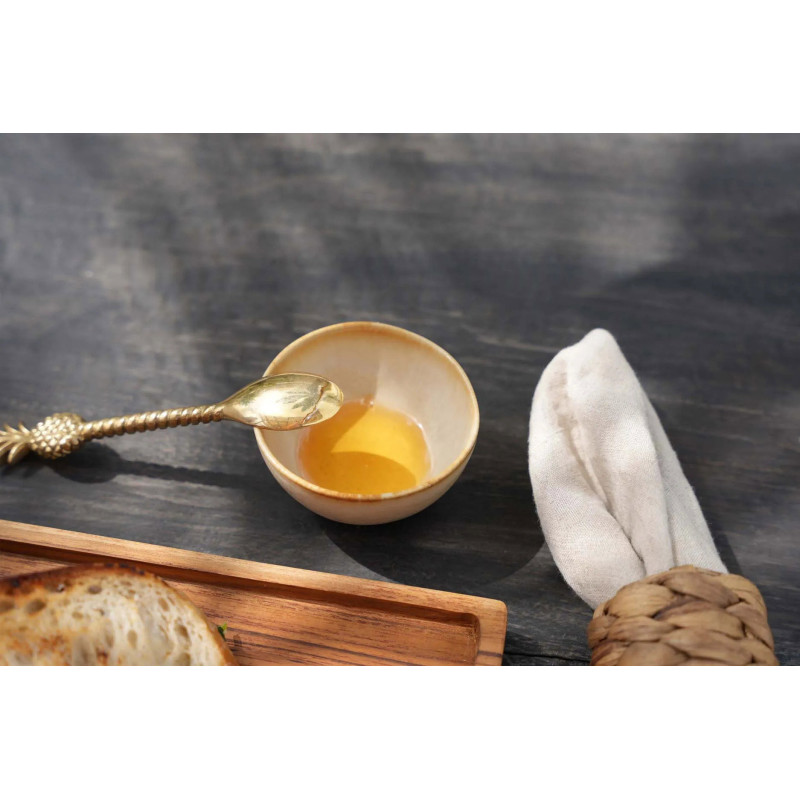 Bol à sauce rond 7 cm Grès Blanc cassé Marron The Cascais 