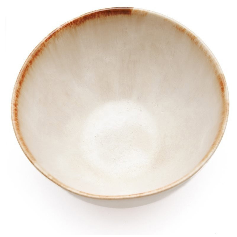 Bol à sauce rond 7 cm Grès Blanc cassé Marron The Cascais 