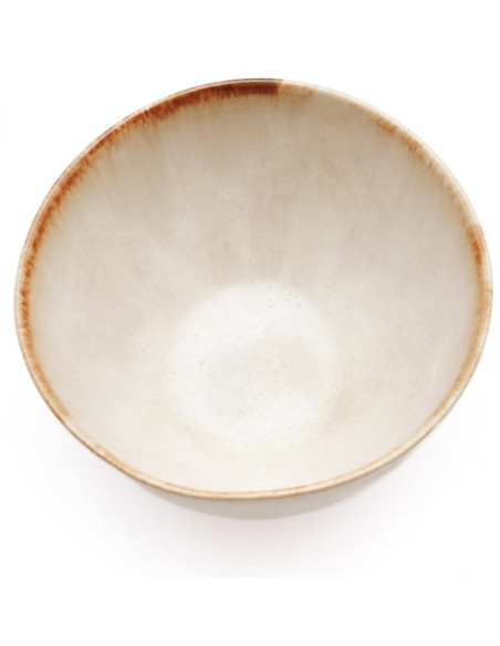 Bol à sauce rond 7 cm Grès Blanc cassé Marron The Cascais 