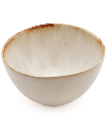 Bol à sauce rond 7 cm Grès Blanc cassé Marron The Cascais 