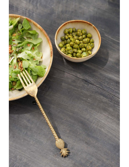 Bol à sauce rond 7 cm Grès Blanc cassé Marron The Cascais 