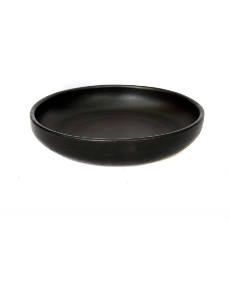 Assiette creuse ronde 22 cm Terre cuite Noir Effet brulé The Burned 