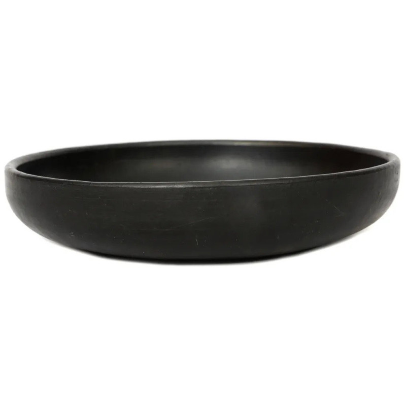 Assiette creuse ronde 22 cm Terre cuite Noir Effet brulé The Burned 