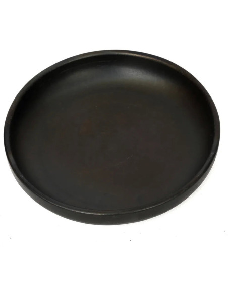 Assiette creuse ronde 22 cm Terre cuite Noir Effet brulé The Burned 