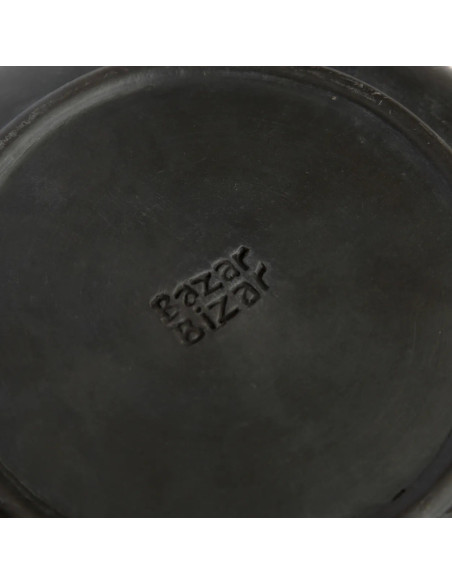 Assiette creuse ronde 22 cm Terre cuite Noir Effet brulé The Burned 