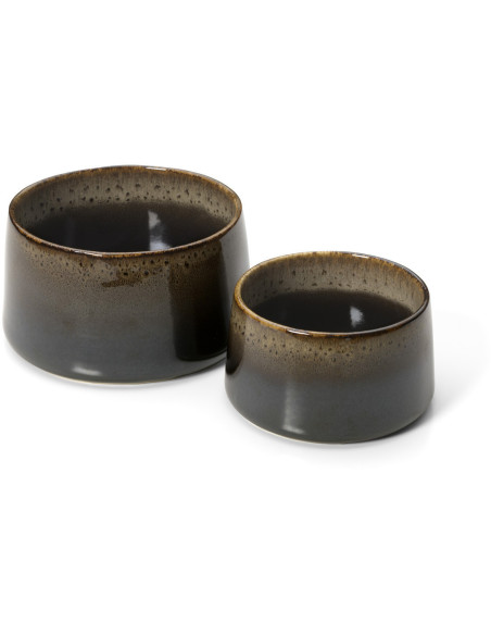 Grand Bol japonais Rond 16 cm Noir Marron The Kyoto 