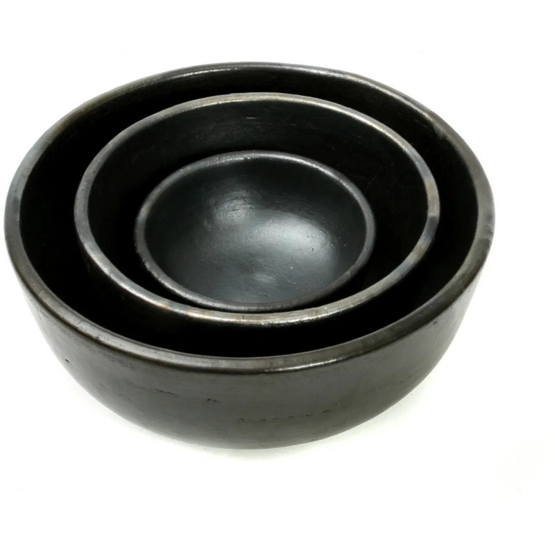 Bol rond 16 cm Terre cuite Noir Effet brulé The Burned 