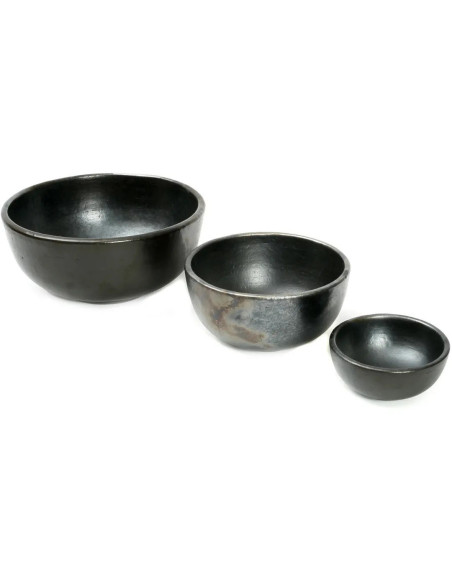 Bol rond 16 cm Terre cuite Noir Effet brulé The Burned 