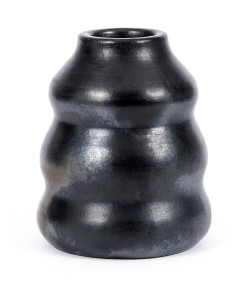 Vase Rond Hauteur 17 cm en Terre cuite Noir The Burned 