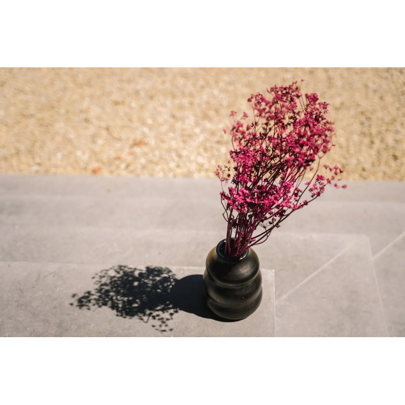 Vase Rond Hauteur 17 cm en Terre cuite Noir The Burned 