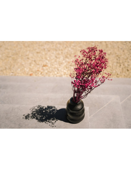 Vase Rond Hauteur 17 cm en Terre cuite Noir The Burned 