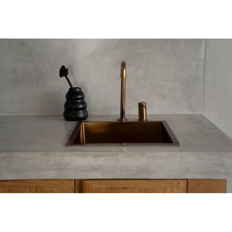 Vase Rond Hauteur 17 cm en Terre cuite Noir The Burned 