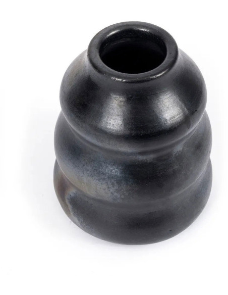 Vase Rond Hauteur 17 cm en Terre cuite Noir The Burned 