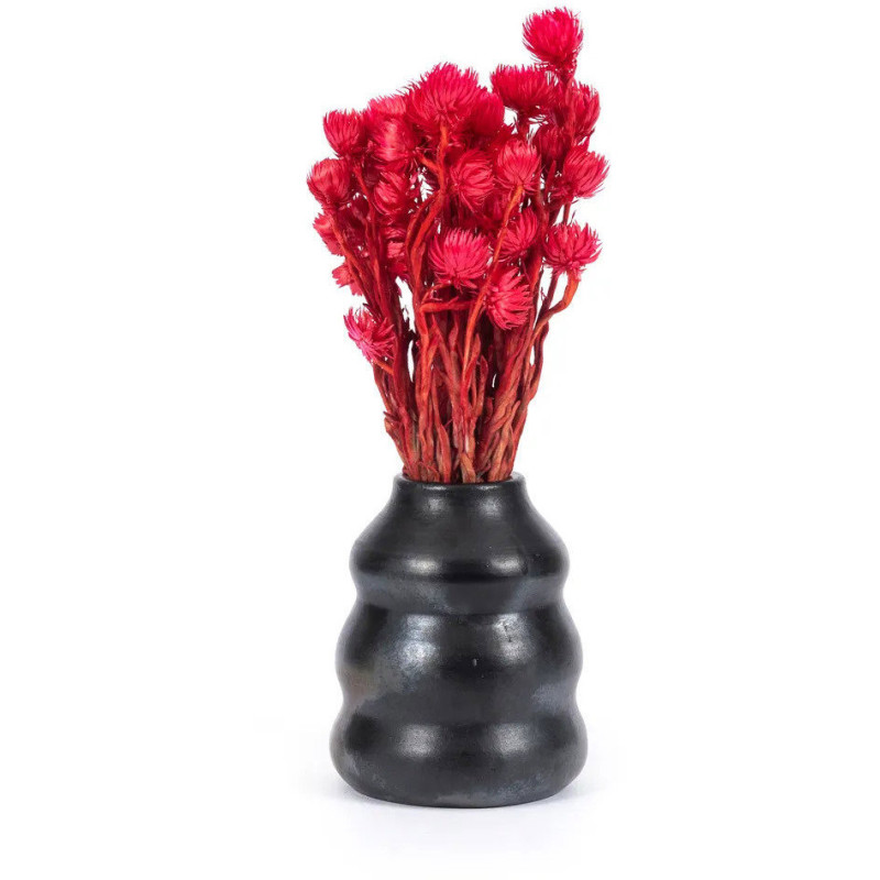 Vase Rond Hauteur 17 cm en Terre cuite Noir The Burned 