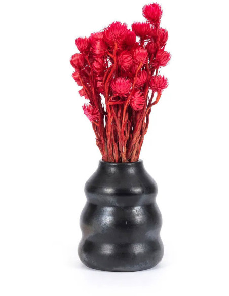 Vase Rond Hauteur 17 cm en Terre cuite Noir The Burned 