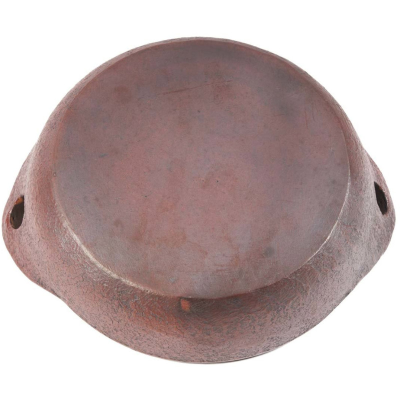 Plat de service artisanal indonésien avec poignées Ovale 25 cm Terre cuite Terracotta The Ethnic 
