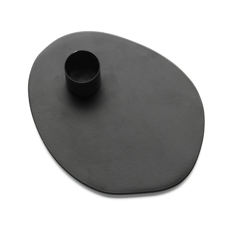 Bougeoir design chic organique Métal Noir The Glowpad 