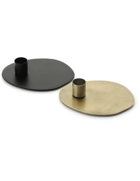 Bougeoir design chic organique Métal Noir The Glowpad 