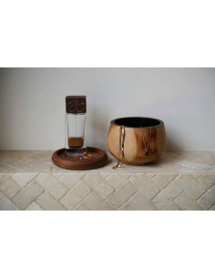 Bol apéro Rond 12 cm en Bois de teck Naturel Noir The Bondi 