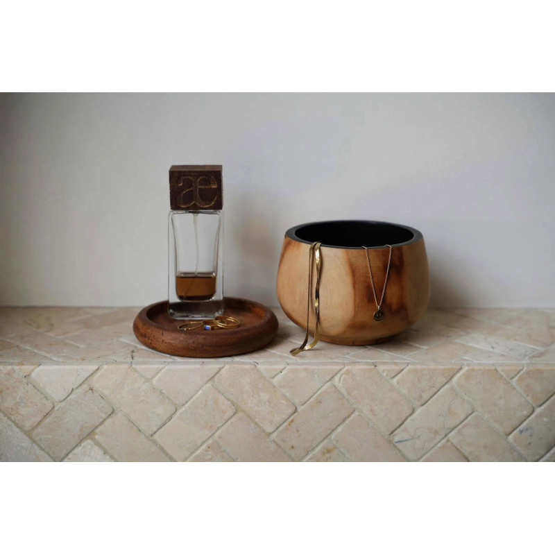 Bol apéro Rond 12 cm en Bois de teck Naturel Noir The Bondi 