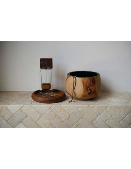 Bol apéro Rond 12 cm en Bois de teck Naturel Noir The Bondi 