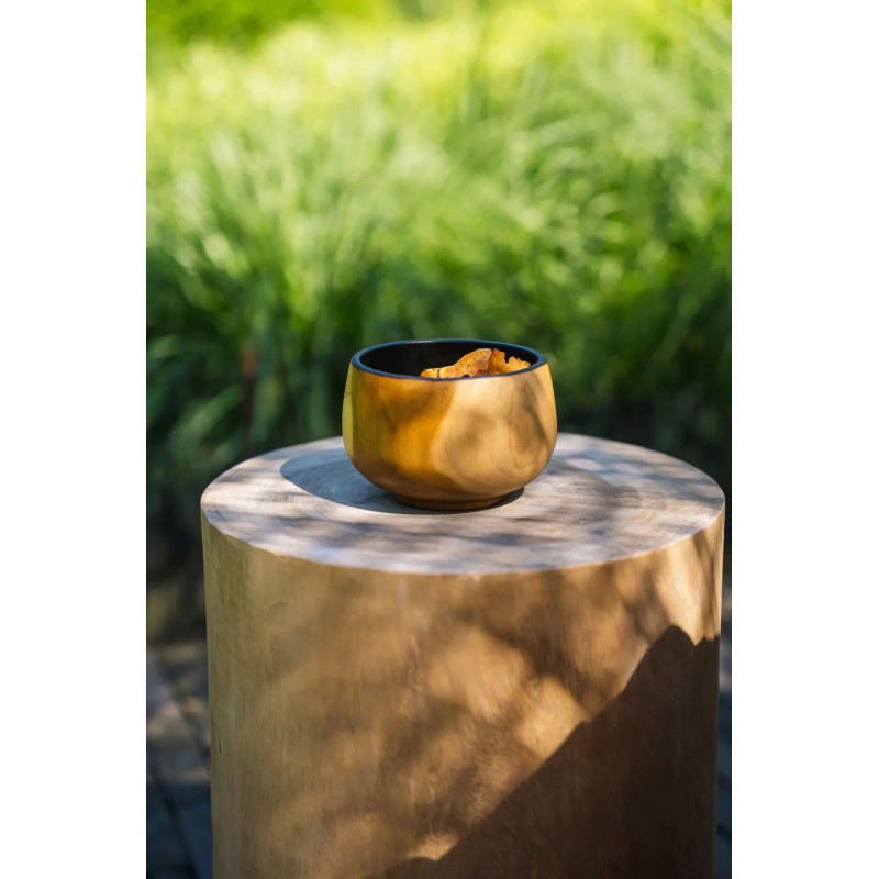 Bol apéro Rond 12 cm en Bois de teck Naturel Noir The Bondi 