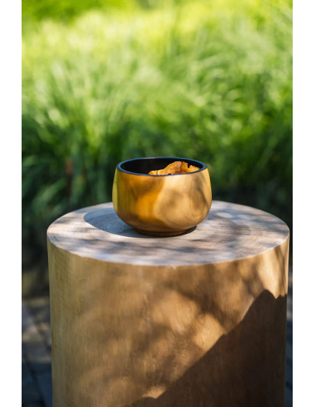 Bol apéro Rond 12 cm en Bois de teck Naturel Noir The Bondi 