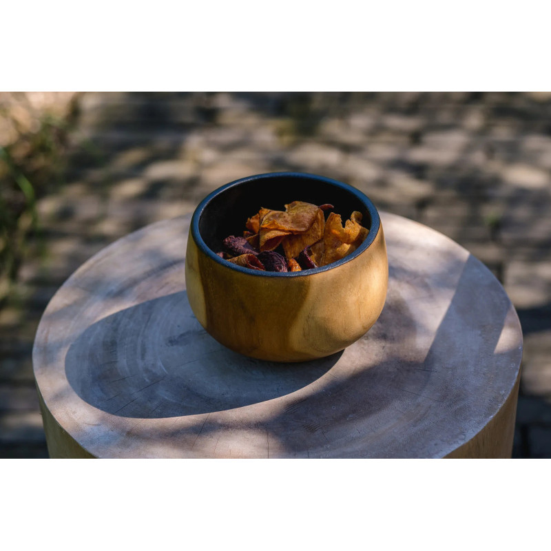 Bol apéro Rond 12 cm en Bois de teck Naturel Noir The Bondi 