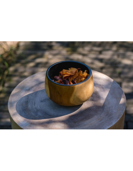 Bol apéro Rond 12 cm en Bois de teck Naturel Noir The Bondi 