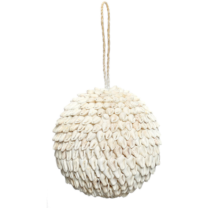 Déco originale à suspendre Bulles 12 cm en Coquillage Blanc The Shell 
