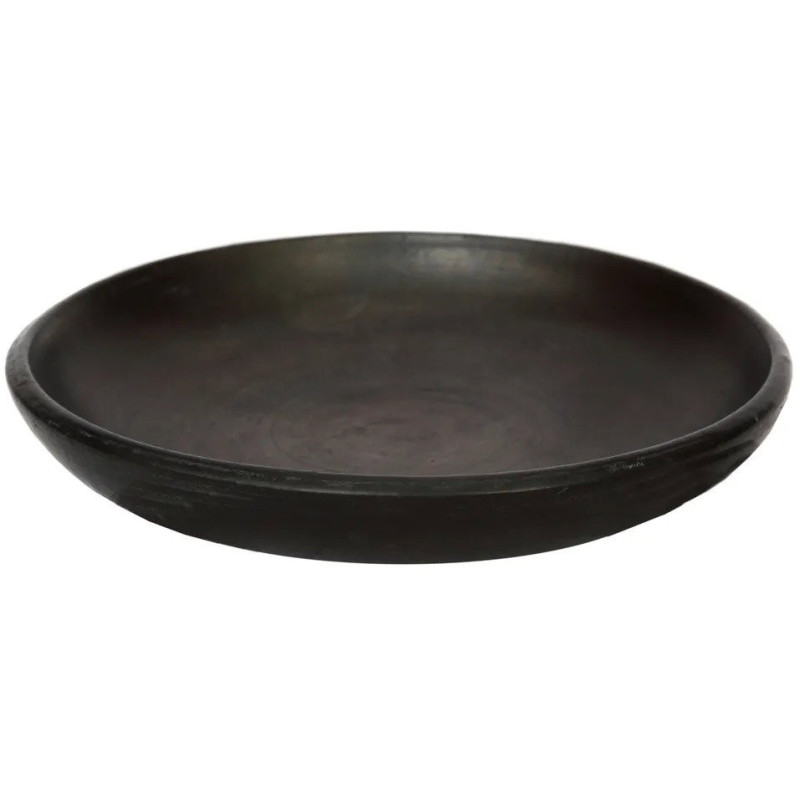 Assiette plate indonésienne Ronde 26 cm Terre cuite Noir The Burned 