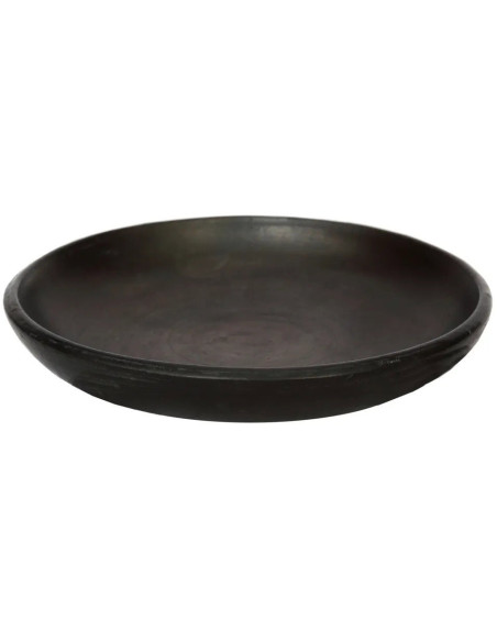Assiette plate indonésienne Ronde 26 cm Terre cuite Noir The Burned 