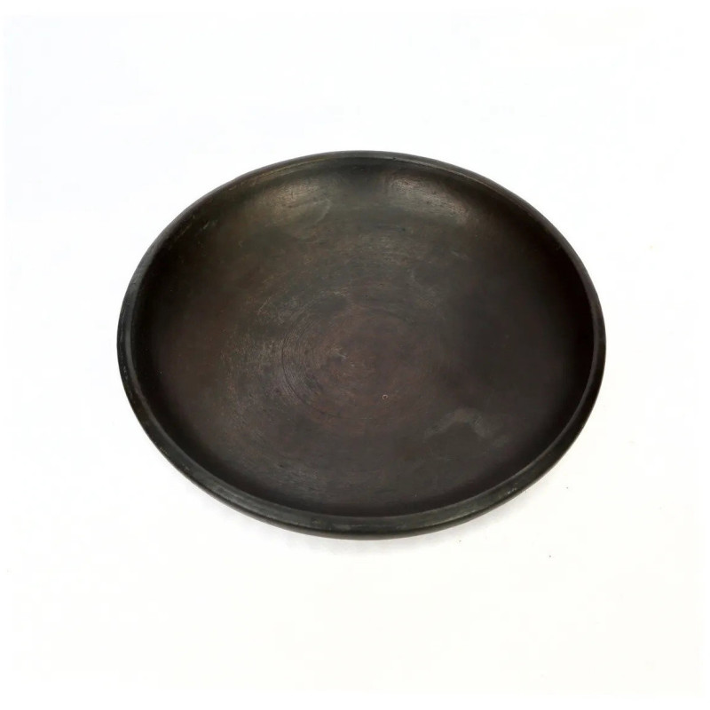 Assiette plate indonésienne Ronde 26 cm Terre cuite Noir The Burned 