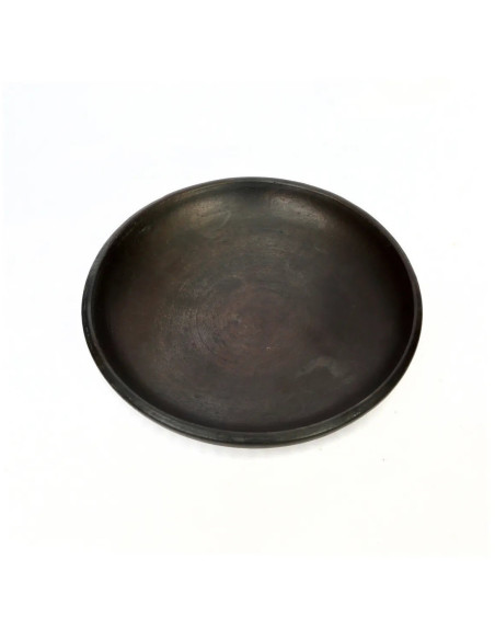 Assiette plate indonésienne Ronde 26 cm Terre cuite Noir The Burned 