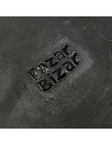 Assiette plate indonésienne Ronde 26 cm Terre cuite Noir The Burned 