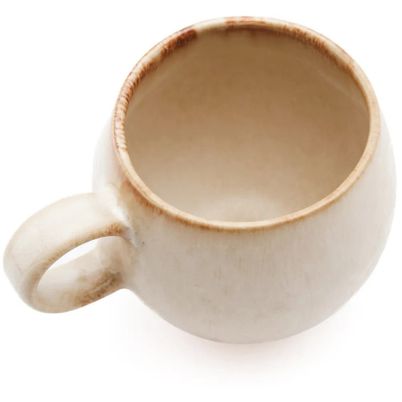 Mug wabi-sabi japandi H 8 cm Grès Blanc Marron The Cascais 
