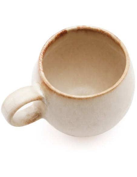 Mug wabi-sabi japandi H 8 cm Grès Blanc Marron The Cascais 