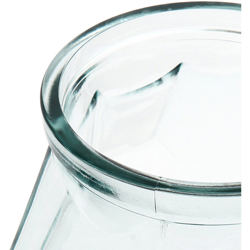 Petit Vase design Bocal Hauteur 19 cm Verre recyclé Bleu Transparent The Wide Origami 