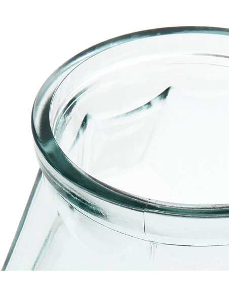 Petit Vase design Bocal Hauteur 19 cm Verre recyclé Bleu Transparent The Wide Origami 