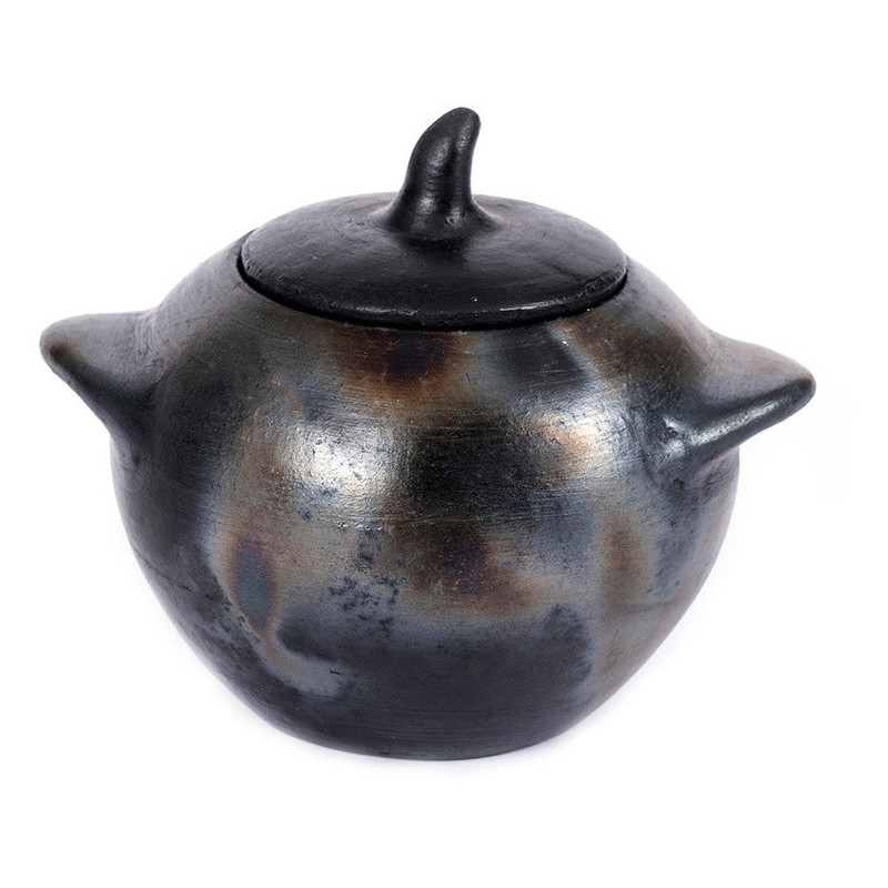Pot à épices avec couvercle Terre cuite Noir Effet brulé The Burned 