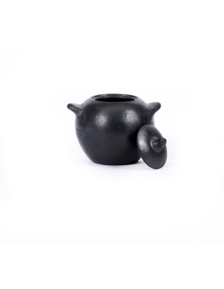 Pot à épices avec couvercle Terre cuite Noir Effet brulé The Burned 
