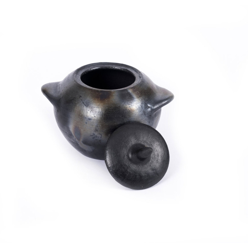 Pot à épices avec couvercle Terre cuite Noir Effet brulé The Burned 