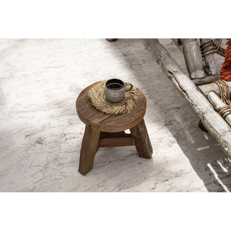 Mug rustique chic H 8 cm Céramique Vert de gris Marron foncé Beige The Comporta 