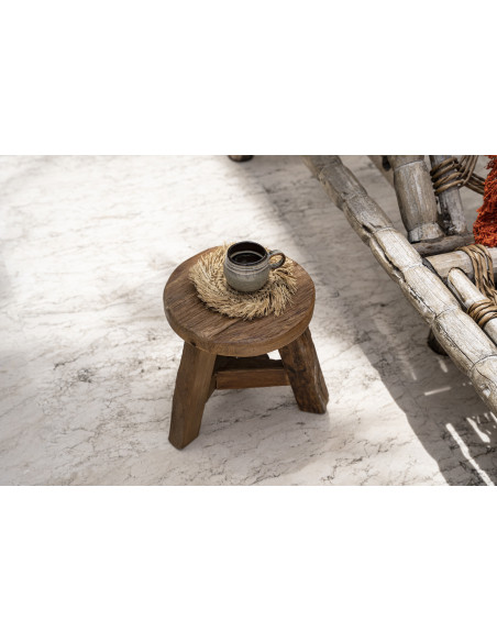 Mug rustique chic H 8 cm Céramique Vert de gris Marron foncé Beige The Comporta 
